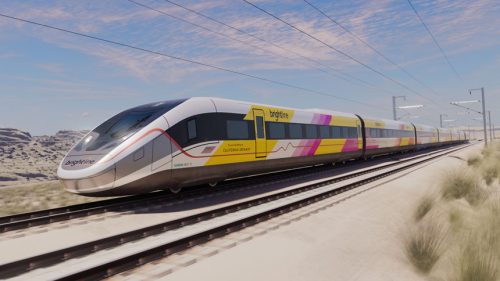 rendering of a bullet train