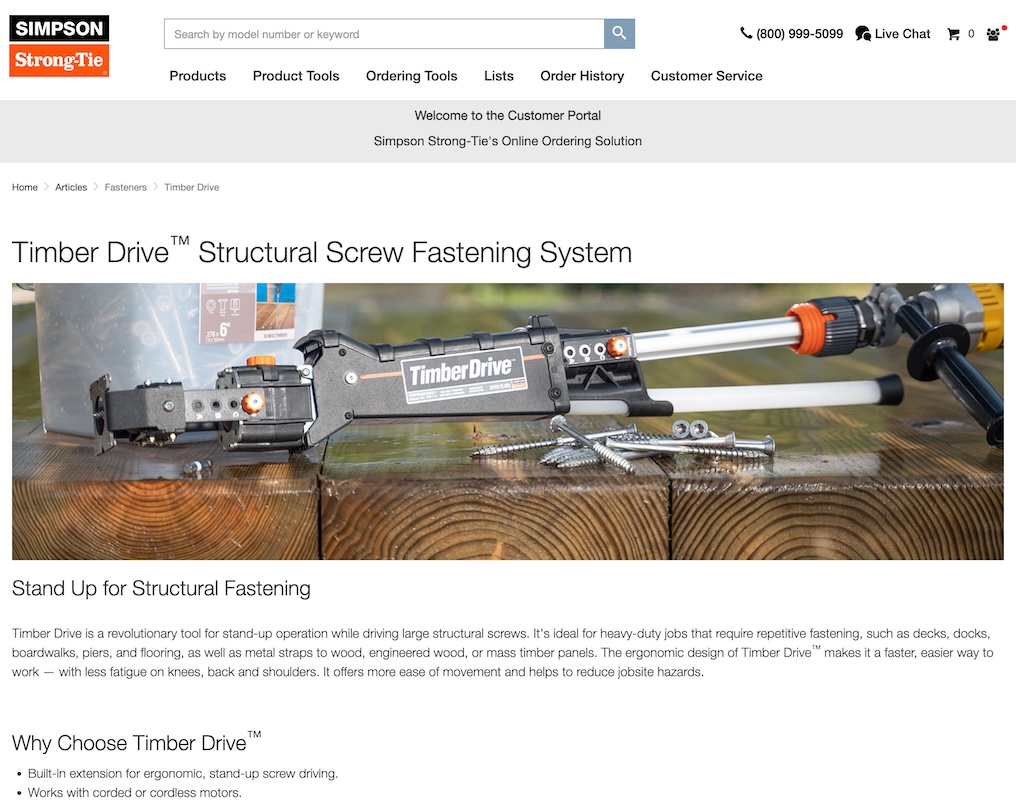 Customer Portal Article Timber Drive Structural Screw System